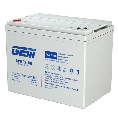 Batería de electrolito Sio2 de PVC-Gel de calidad superior 12V80ah para reserva de energía renovable